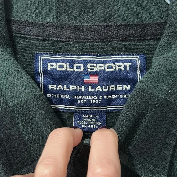 Collared knit Ralph Lauren plaid pullover shirt - Picture 3 of 7